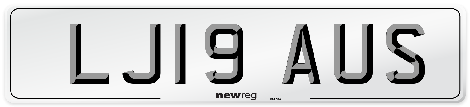LJ19 AUS Number Plate from New Reg